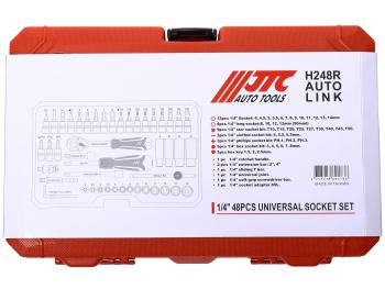 4 899 р. Набор головок торцевых 14 6-ти гранных 4-14мм и насадок 48 предметов в кейсе JTC  jtc-h248r  с доставкой в г. Керчь. Увеличить фотографию 5