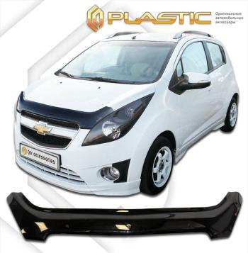 2 299 р. Дефлектор капотаClassic черныйChevroletSpark 2010–н.в.  2010010105723  с доставкой в г. Керчь. Увеличить фотографию 1