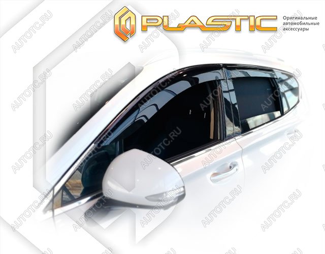 2 399 р. Ветровики дверейClassic полупрозрачныйHyundaiSanta Fe 2018–н.в. TMChrome molding=120,  2010030313795  с доставкой в г. Керчь