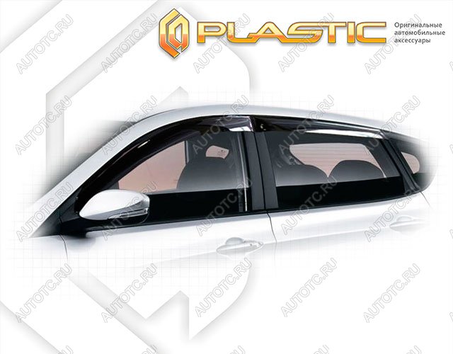 2 099 р. Ветровики дверейClassic полупрозрачныйHyundaiSolaris хетчбэк2014–2017Chrome molding=120,  2010030310022  с доставкой в г. Керчь