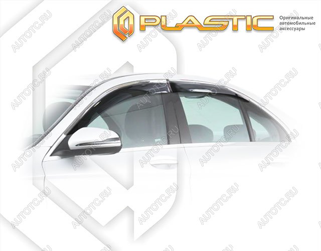 2 099 р. Ветровики дверейClassic полупрозрачныйMercedes-BenzC-Class 2013-2015 W205 Chrome molding=120,  2010030313009  с доставкой в г. Керчь