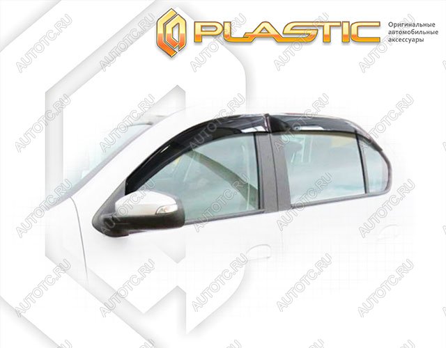 2 099 р. Ветровики дверейClassic полупрозрачныйRenaultLogan 2014–2018Chrome molding=120,  2010030309705  с доставкой в г. Керчь