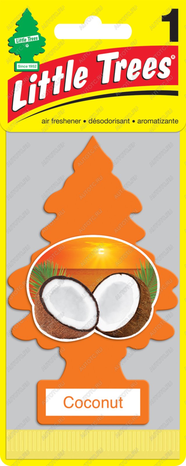 157 р. Ароматизатор подвесной пластина (кокос) Елочка CAR FRESHNER CAR FRESHNER u1p-10317-russ  с доставкой в г. Керчь