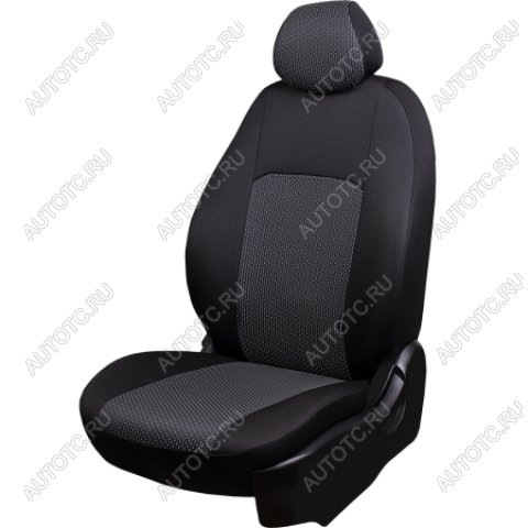 5 549 р. Комплект чехлов для сидений (РЗСиС 40/60 3Г Жаккард) Дублин Lord Autofashion  Chevrolet Spark  M200,250 (2005-2010) (черный, вставка Сеул серый)  с доставкой в г. Керчь
