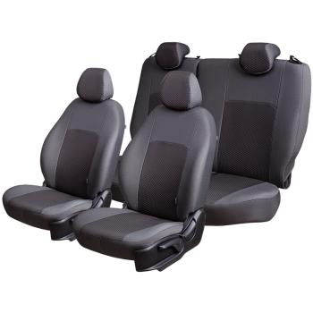 5 399 р. Комплект чехлов для сидений (РЗС 40/60 2Г Жаккард) ДУБЛИН Lord Autofashion KIA Cerato 2 TD седан (2008-2013) (серый, вставка Стежок серая)  с доставкой в г. Керчь. Увеличить фотографию 3