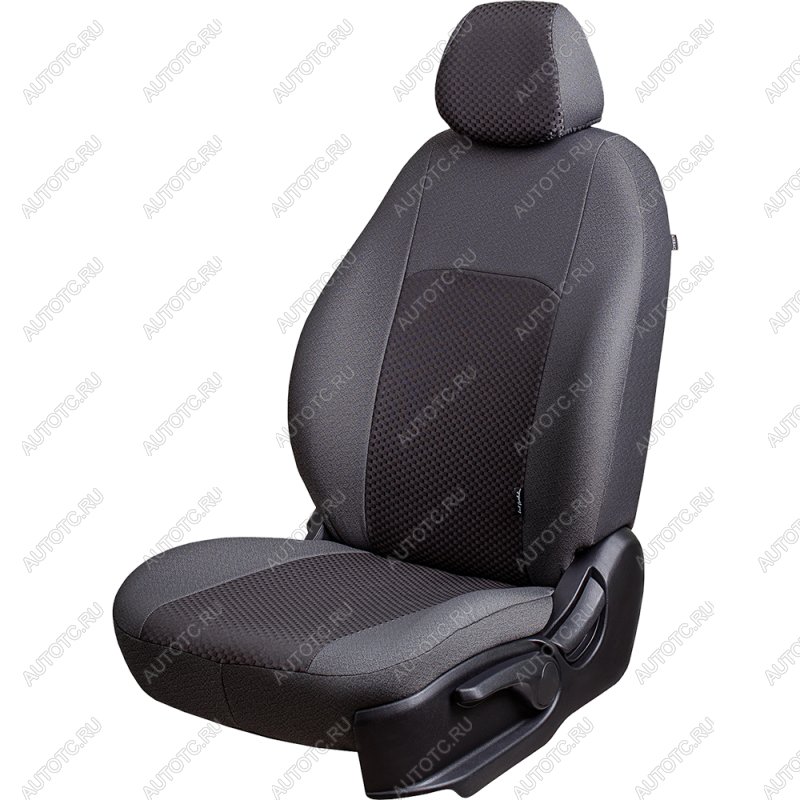 5 399 р. Комплект чехлов для сидений (РЗС 40/60 2Г Жаккард) ДУБЛИН Lord Autofashion KIA Cerato 2 TD седан (2008-2013) (серый, вставка Стежок серая)  с доставкой в г. Керчь