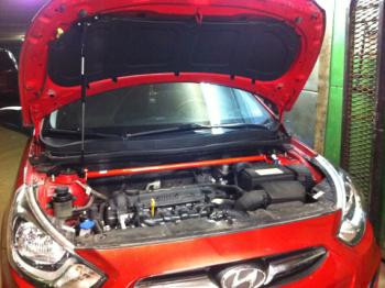 3 799 р. Растяжка передних стоек Kia Rio III (2011-), Hyndai Solaris (2010-) ТехноМастер ТехноМастер 688245160  с доставкой в г. Керчь. Увеличить фотографию 1