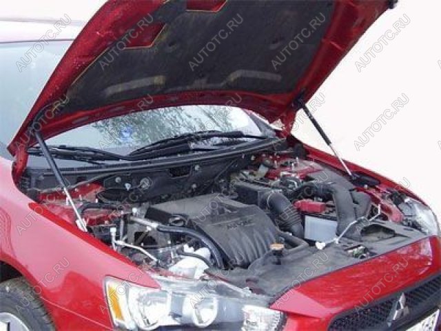 4 999 р. Упор капота ТехноМастер  Mitsubishi Lancer  10 CY (2007-2010) седан дорестайлинг, хэтчбэк дорестайлинг  с доставкой в г. Керчь