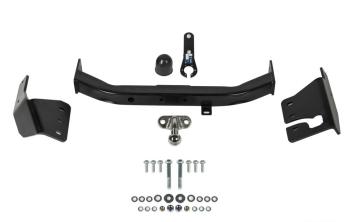 Фаркоп (с нержавеющей накладкой)(кроме TRD)(фланцевое крепление шара) Atlas Toyota Fortuner AN160 дорестайлинг (2015-2020) (стальной с порошковым покрытием, шар F (C, F30))