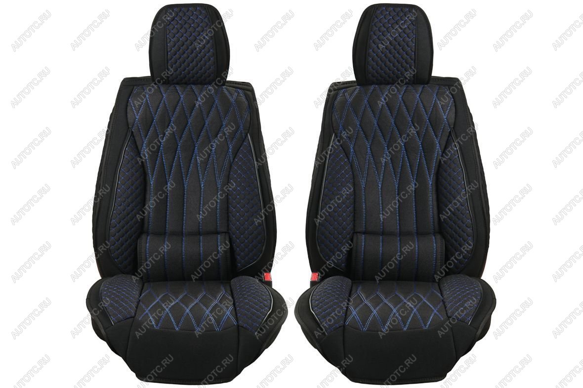 3 899 р. Каркасные накидки для сидений автомобиля из велюра Comfort Plus Черно-синий Seintex 317788  с доставкой в г. Керчь