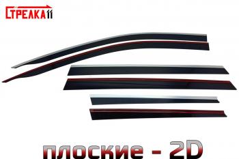 Дефлекторы окон 2D с хром накладками Стрелка11 Changan CS75 Plus (2022-2025) (черные)