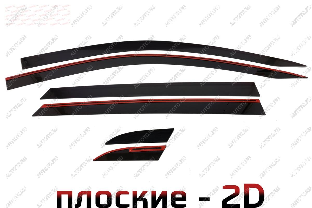 4 699 р. Дефлекторы окон 2D Стрелка11 Changan UNI-V лифтбэк (2021-2025) (черные)  с доставкой в г. Керчь