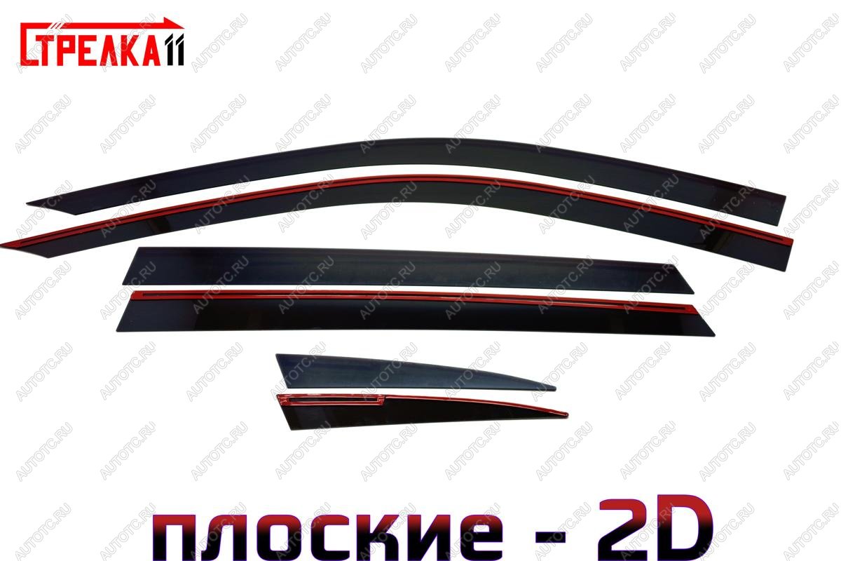 4 699 р. Дефлекторы окон 2D Стрелка11 Geely Monjaro (2022-2025) (черные)  с доставкой в г. Керчь