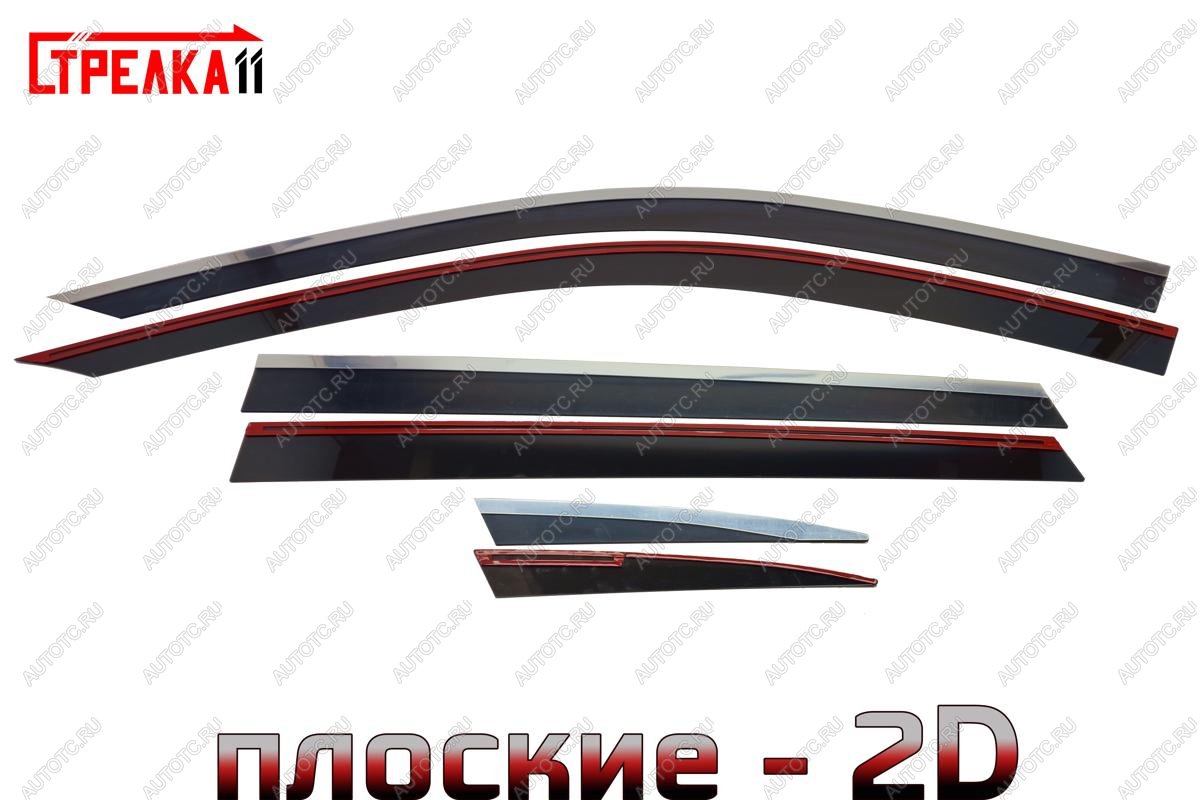 6 999 р. Дефлекторы окон 2D с хром накладками Стрелка11  Geely Monjaro (2022-2025) (черные)  с доставкой в г. Керчь