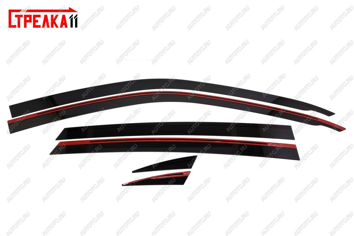 4 699 р. Дефлекторы окон 2D Стрелка11  Haval F7x (2019-2022) дорестайлинг (черные)  с доставкой в г. Керчь