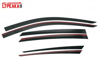 Дефлекторы окон 2D Стрелка11 Honda CR-V  RM1,RM3,RM4 (2012-2015) дорестайлинг (черные)