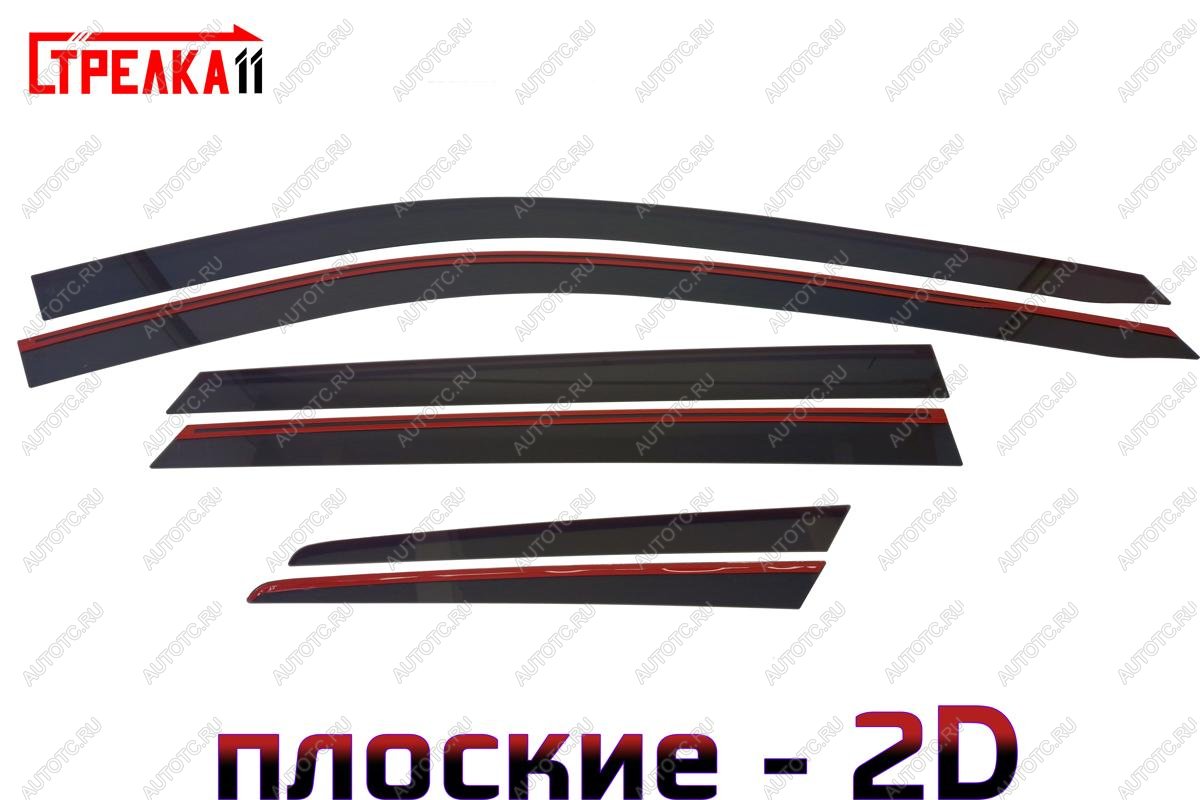 4 699 р. Дефлекторы окон 2D Стрелка11  Hyundai Santa Fe  DM (2012-2019) дорестайлинг, рестайлинг (черные)  с доставкой в г. Керчь