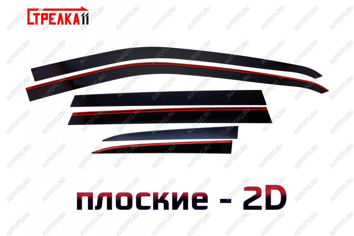 4 699 р. Дефлекторы окон 2D Стрелка11  Jeep Grand Cherokee  WK2 (2010-2013) дорестайлинг (черные)  с доставкой в г. Керчь