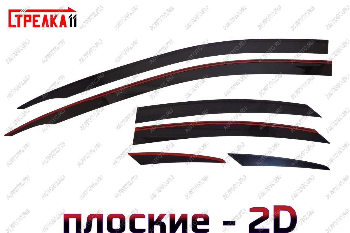 4 699 р. Дефлекторы окон 2D Стрелка11  KIA Cerato  4 BD (2021-2025) рестайлинг седан (черные)  с доставкой в г. Керчь