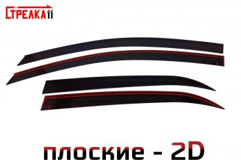 Дефлекторы окон 2D Стрелка11 KIA Picanto  3 JA хэтчбэк 5 дв. (2017-2021) дорестайлинг (черные)
