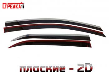 Дефлекторы окон 2D с хром накладками Стрелка11 KIA Picanto  3 JA хэтчбэк 5 дв. (2017-2021) дорестайлинг (черные)