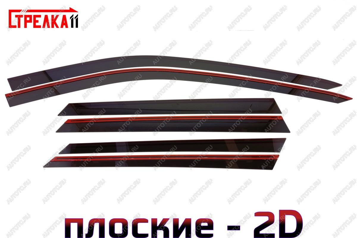 4 699 р. Дефлекторы окон 2D Стрелка11 Land Rover Discovery Sport L550 дорестайлинг (2014-2019) (черные)  с доставкой в г. Керчь