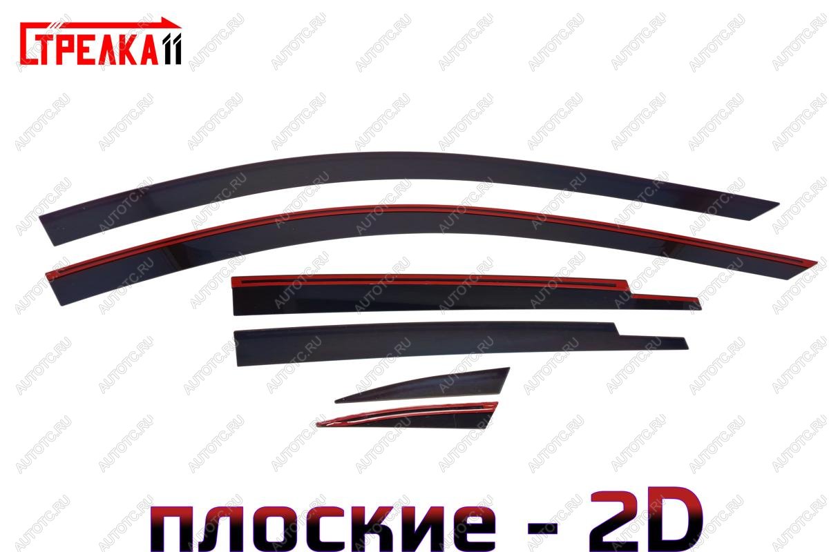 4 699 р. Дефлекторы окон 2D Стрелка11 Mazda CX-5 KE дорестайлинг (2011-2014) (черные)  с доставкой в г. Керчь