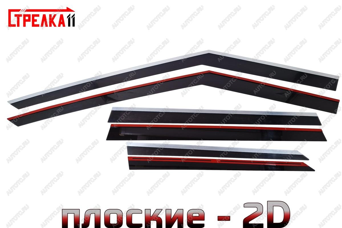 6 999 р. Дефлекторы окон 2D с хром накладками Стрелка11  Mitsubishi Outlander  GF (2018-2022) 3-ий рестайлинг (черные)  с доставкой в г. Керчь