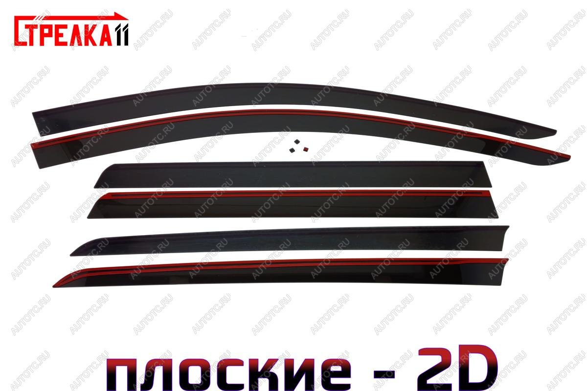 4 699 р. Дефлекторы окон 2D Стрелка11 Mitsubishi Pajero Sport QF рестайлинг (2019-2022) (черные)  с доставкой в г. Керчь