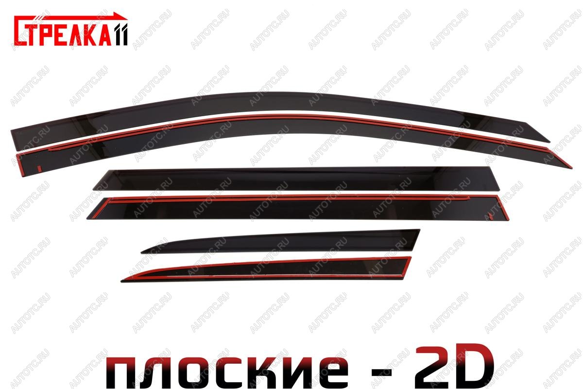 4 699 р. Дефлекторы окон 2D Стрелка11  Peugeot 5008  T87 (2017-2020) дорестайлинг (черные)  с доставкой в г. Керчь