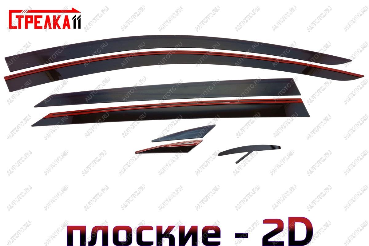 3 799 р. Дефлекторы окон 2D Стрелка11 Renault Logan 2 дорестайлинг (2014-2018) (черные)  с доставкой в г. Керчь
