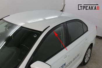Дефлекторы окон 2D Стрелка11 Skoda Rapid NH3 рестайлинг лифтбэк (2017-2020) (черные)