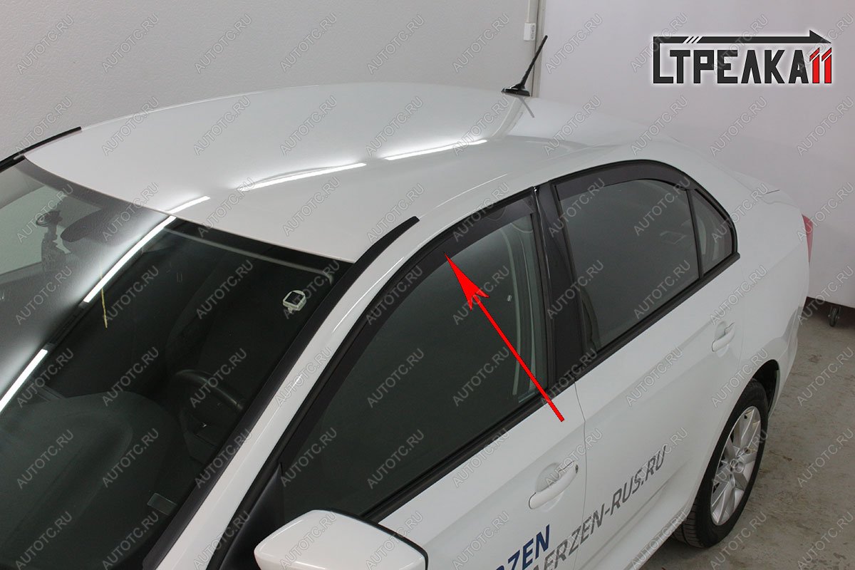 3 799 р. Дефлекторы окон 2D Стрелка11 Skoda Rapid NH3 дорестайлинг лифтбэк (2012-2017) (черные)  с доставкой в г. Керчь