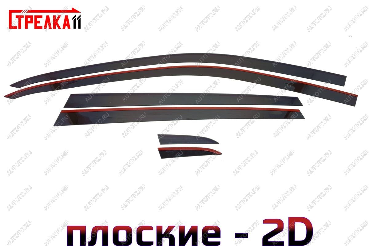 4 699 р. Дефлекторы окон 2D Стрелка11 Volkswagen Tiguan Mk2 дорестайлинг (2016-2020) (черные)  с доставкой в г. Керчь