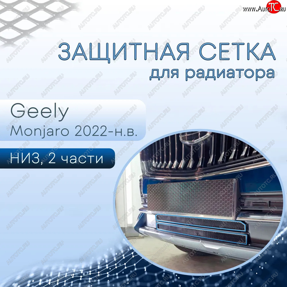 3 099 р. Защитная сетка в бампер (низ, 2 части, ячейка 3х7 мм) Alfeco Стандарт Geely Monjaro (2022-2025) (Чёрная) с доставкой в г. Керчь Увеличить фотографию 1 3 099 р. Защитная сетка в бампер (низ, 2 части, ячейка 3х7 мм) Alfeco Стандарт Geely Monjaro (2022-2025) (Чёрная) с доставкой в г. Керчь