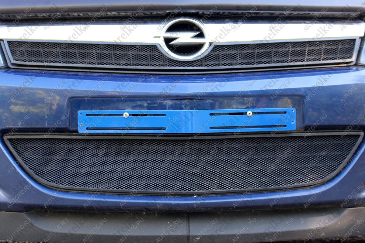 2 899 р. Защита радиатора (верх) Стандарт  Opel Astra  H (2007-2015) хэтчбек 5дв рестайлинг (черная)  с доставкой в г. Керчь