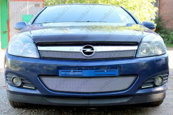 3 079 р. Защита радиатора (низ) Стрелка11 Стандарт  Opel Astra  H (2007-2015) универсал рестайлинг, хэтчбек 5дв рестайлинг (хром)  с доставкой в г. Керчь. Увеличить фотографию 2