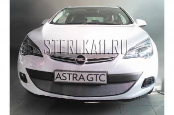 3 179 р. Защита радиатора Стрелка11 Стандарт  Opel Astra  J GTC (2011-2018) (хром)  с доставкой в г. Керчь. Увеличить фотографию 2