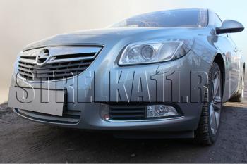 Защита радиатора Стрелка11 Стандарт Opel Insignia ( A,  А) (2008-2013) дорестайлинг седан, дорестайлинг универсал, дорестайлинг, хэтчбэк (черная)