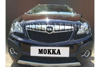 2 899 р. Защита радиатора (низ) Стрелка11 Стандарт Opel Mokka  дорестайлинг (2012-2016) (черная)  с доставкой в г. Керчь. Увеличить фотографию 2