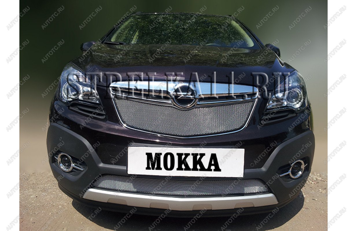 3 079 р. Защита радиатора (низ) Стрелка11 Стандарт  Opel Mokka (2012-2016)  дорестайлинг (хром)  с доставкой в г. Керчь