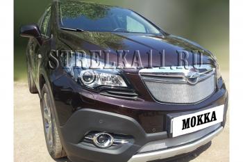 3 079 р. Защита радиатора (низ) Стрелка11 Стандарт  Opel Mokka (2012-2016)  дорестайлинг (хром)  с доставкой в г. Керчь. Увеличить фотографию 2