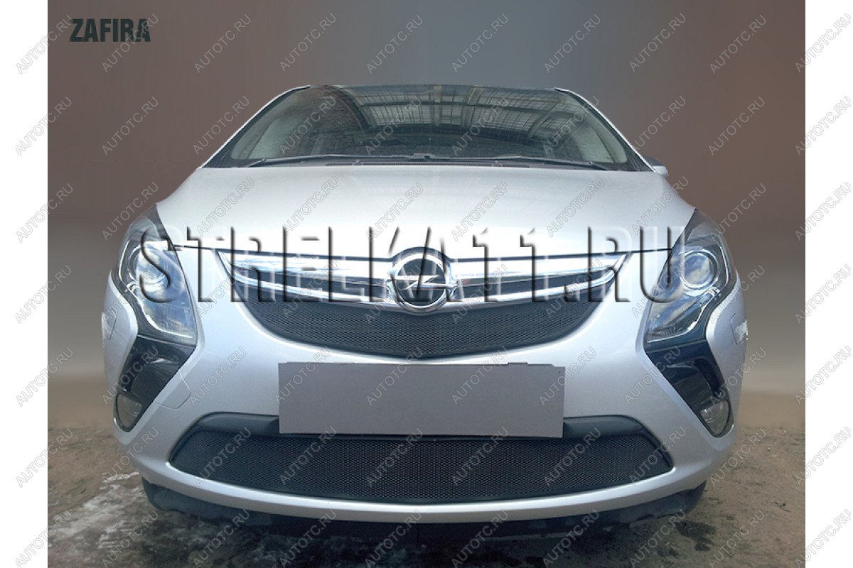 3 169 р. Защита радиатора (низ) Стрелка11 Стандарт Opel Zafira С дорестайлинг (2011-2016) (черная)  с доставкой в г. Керчь