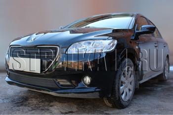 3 149 р. Защита радиатора (верх) Стрелка11 Стандарт Peugeot 301 (2012-2017) (черная)  с доставкой в г. Керчь. Увеличить фотографию 2