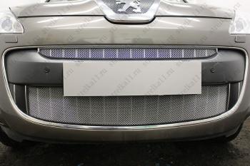 2 799 р. Защита радиатора (верх) Стрелка11 Стандарт  Peugeot 4007 (2007-2012) (хром)  с доставкой в г. Керчь. Увеличить фотографию 2