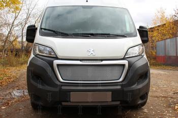4 099 р. Защита радиатора (2 части) Стрелка11 Стандарт Peugeot Boxer 290 (2014-2025) (черная)  с доставкой в г. Керчь. Увеличить фотографию 5