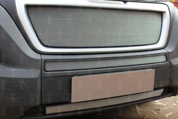 4 099 р. Защита радиатора (2 части) Стрелка11 Стандарт Peugeot Boxer 290 (2014-2025) (черная)  с доставкой в г. Керчь. Увеличить фотографию 4