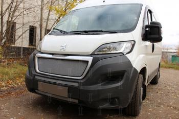 4 099 р. Защита радиатора (2 части) Стрелка11 Стандарт Peugeot Boxer 290 (2014-2025) (черная)  с доставкой в г. Керчь. Увеличить фотографию 6