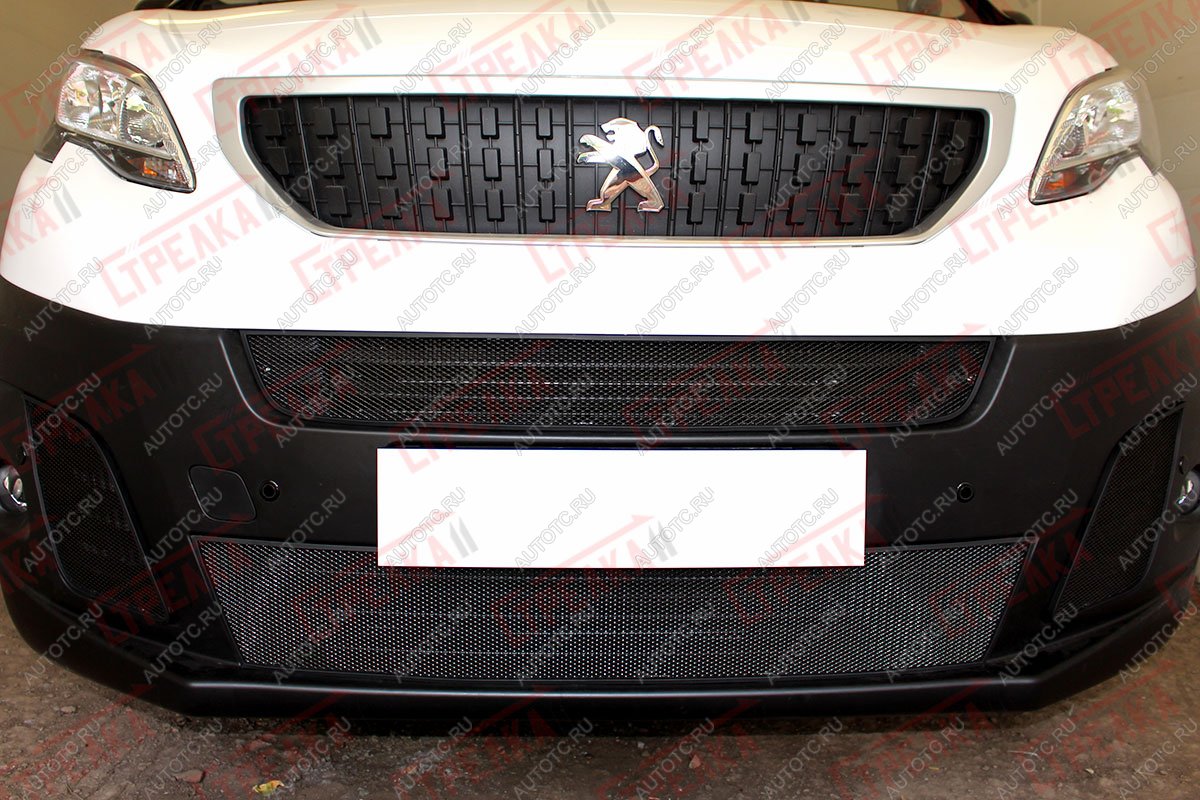 3 499 р. Защита радиатора (боковые 2 части) Стандарт Peugeot Expert K0 цельнометаллический фургон дорестайлинг (2016-2024) (черная)  с доставкой в г. Керчь