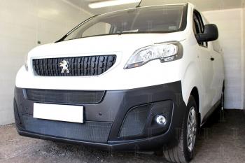 5 949 р. Защита радиатора (2 части центральные) Стрелка11 Стандарт Peugeot Expert K0 цельнометаллический фургон дорестайлинг (2016-2024) (черная)  с доставкой в г. Керчь. Увеличить фотографию 3